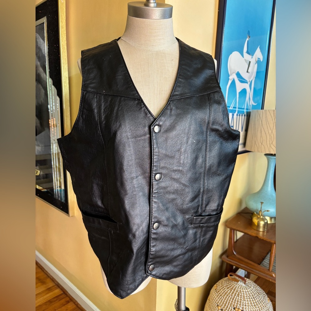 genuine leather usa eagle motorcycle vest